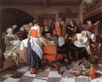 オランダの風俗画家ヤン・ステーンの誕生を祝う Oil Paintings
